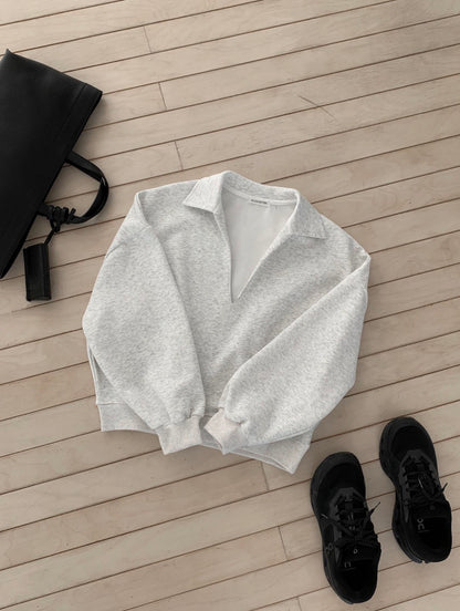 Foaming V-Neck Sweatshirt
