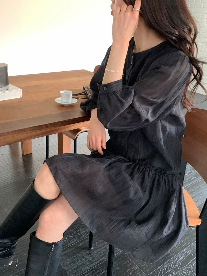 * Luna Frill Shirred Dress