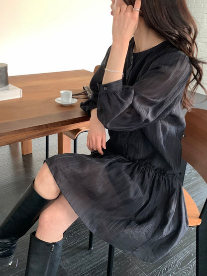 * Luna Frill Shirred Dress