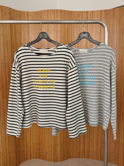 *Stripe Lettering T-Shirt