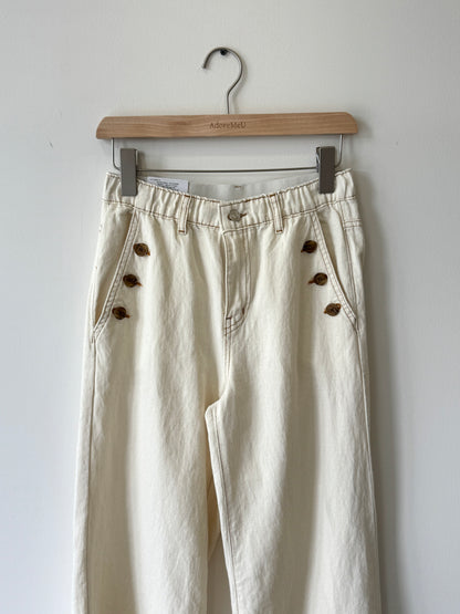 Three Button Ivory Pants - AdoreMeU