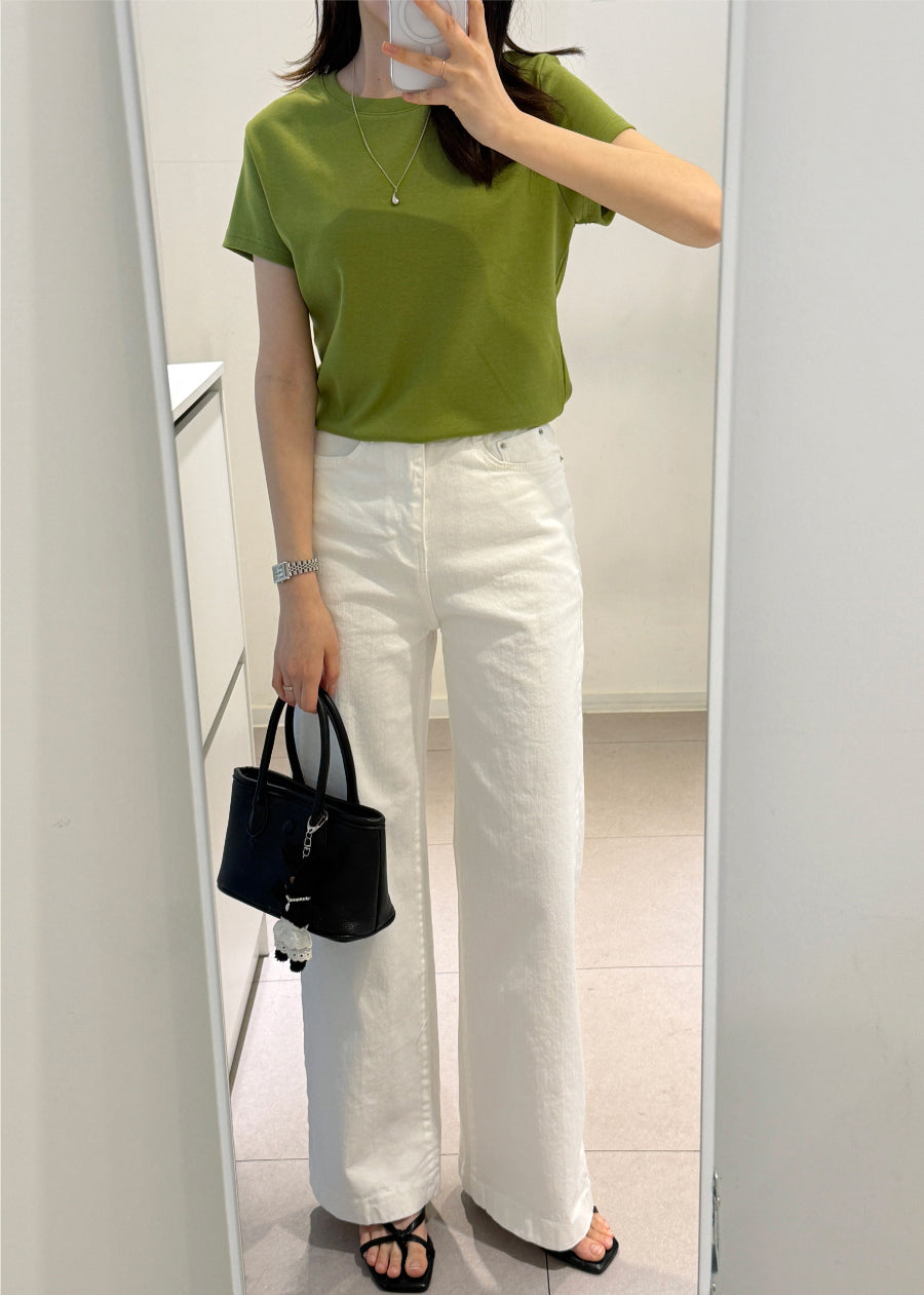 White Straight Denim