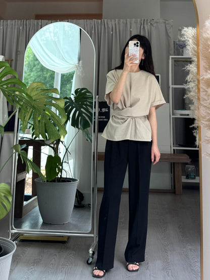 Sand Pintuck Slacks - AdoreMeU