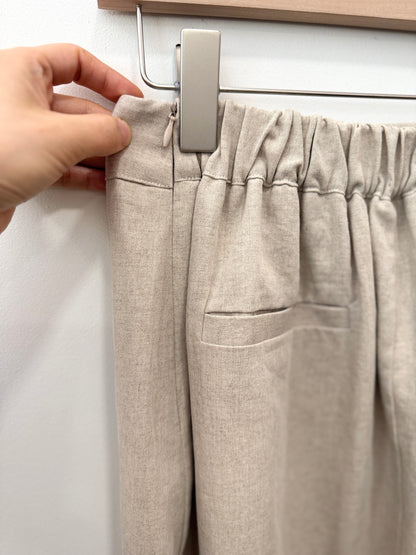 Front Slit Linen Skirt