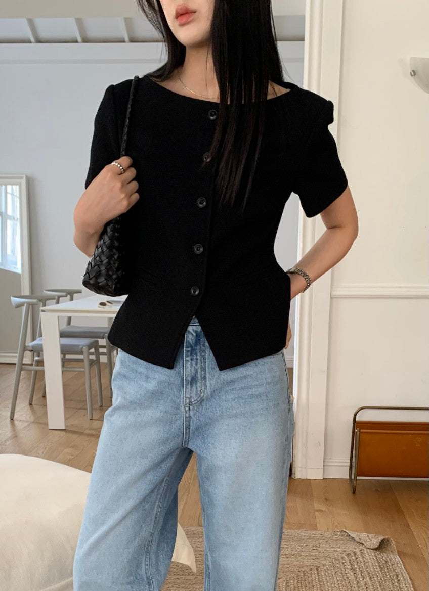 * Boatneck Tweed Jacket