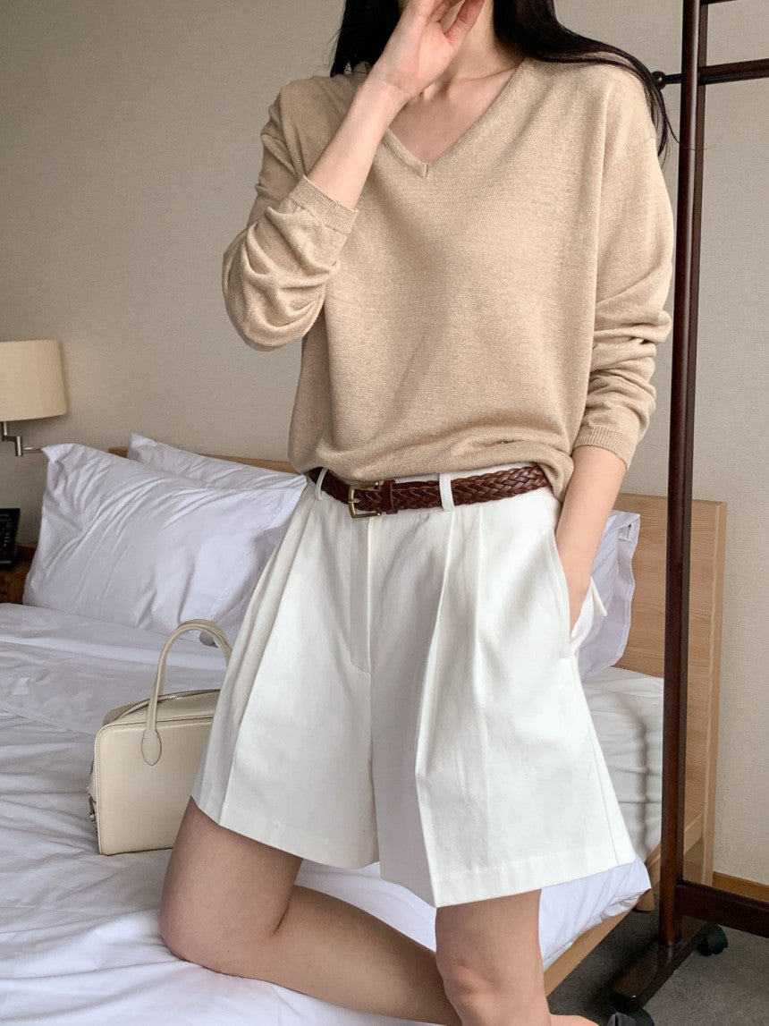 * Summer Linen V-neck Knit