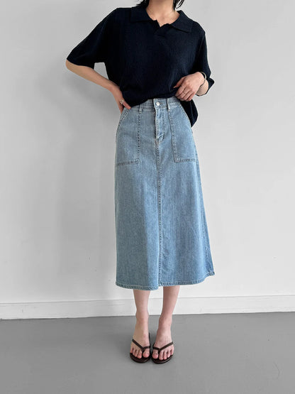 Front Pocket Denim Skirt(~7/6)