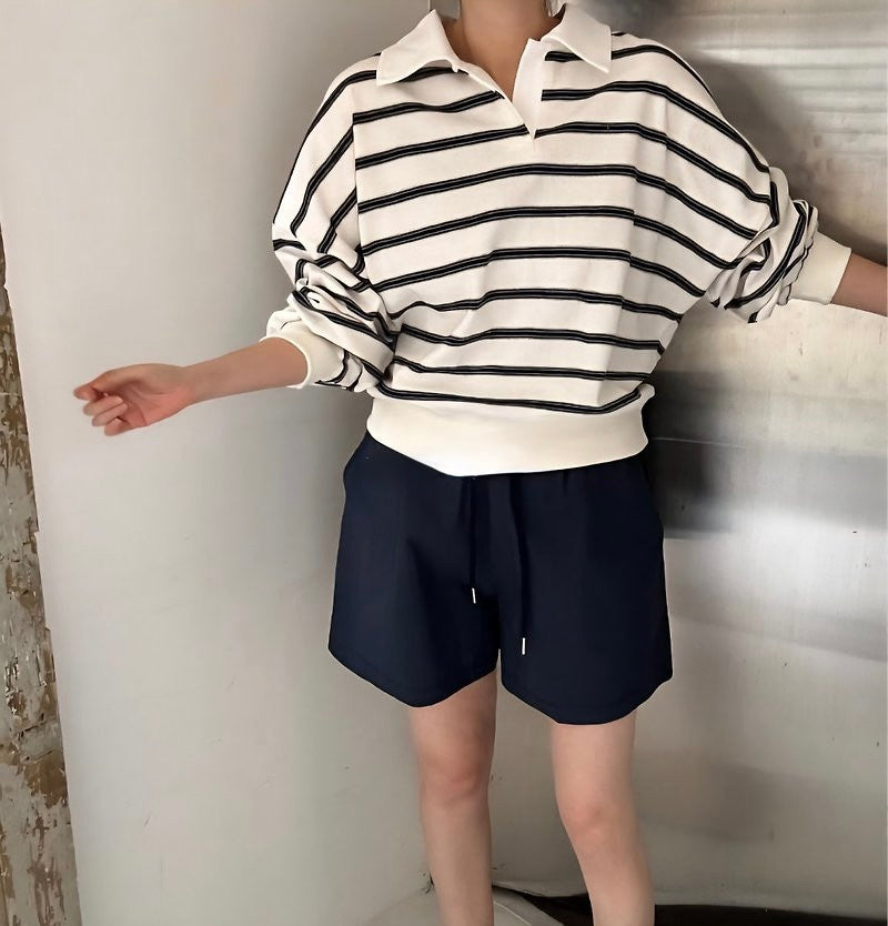 Striped Collar Sweatshirt(~10/17)