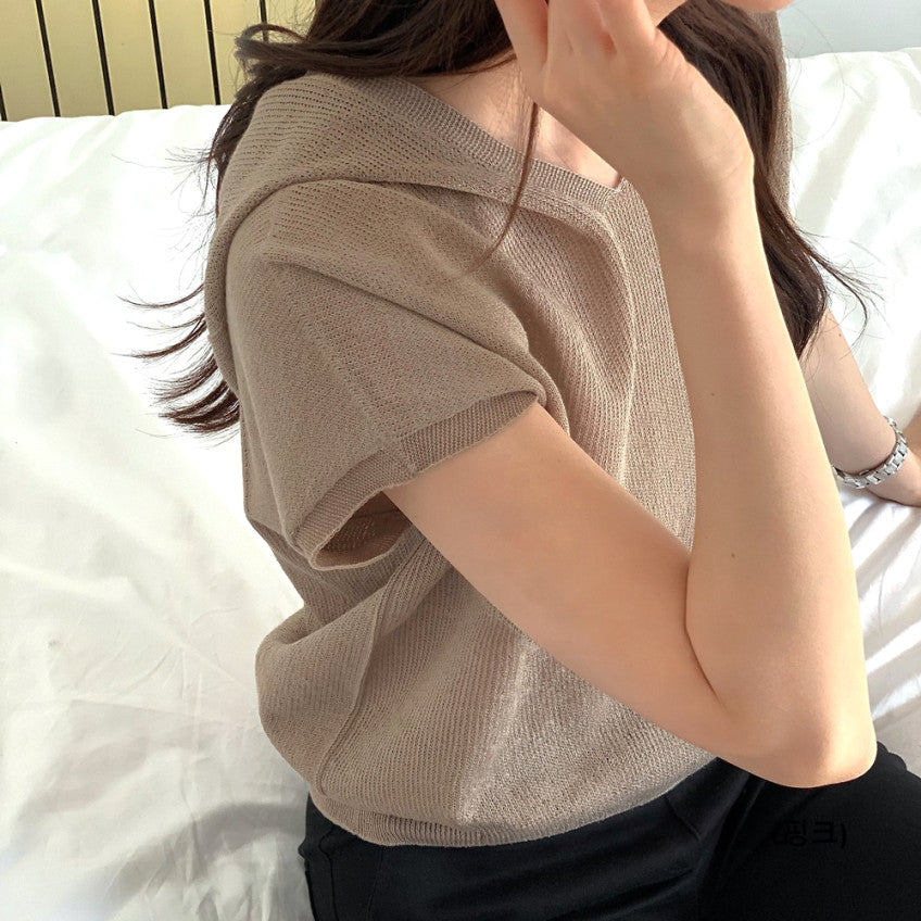 Hood Linen Knit Top (~7/31)