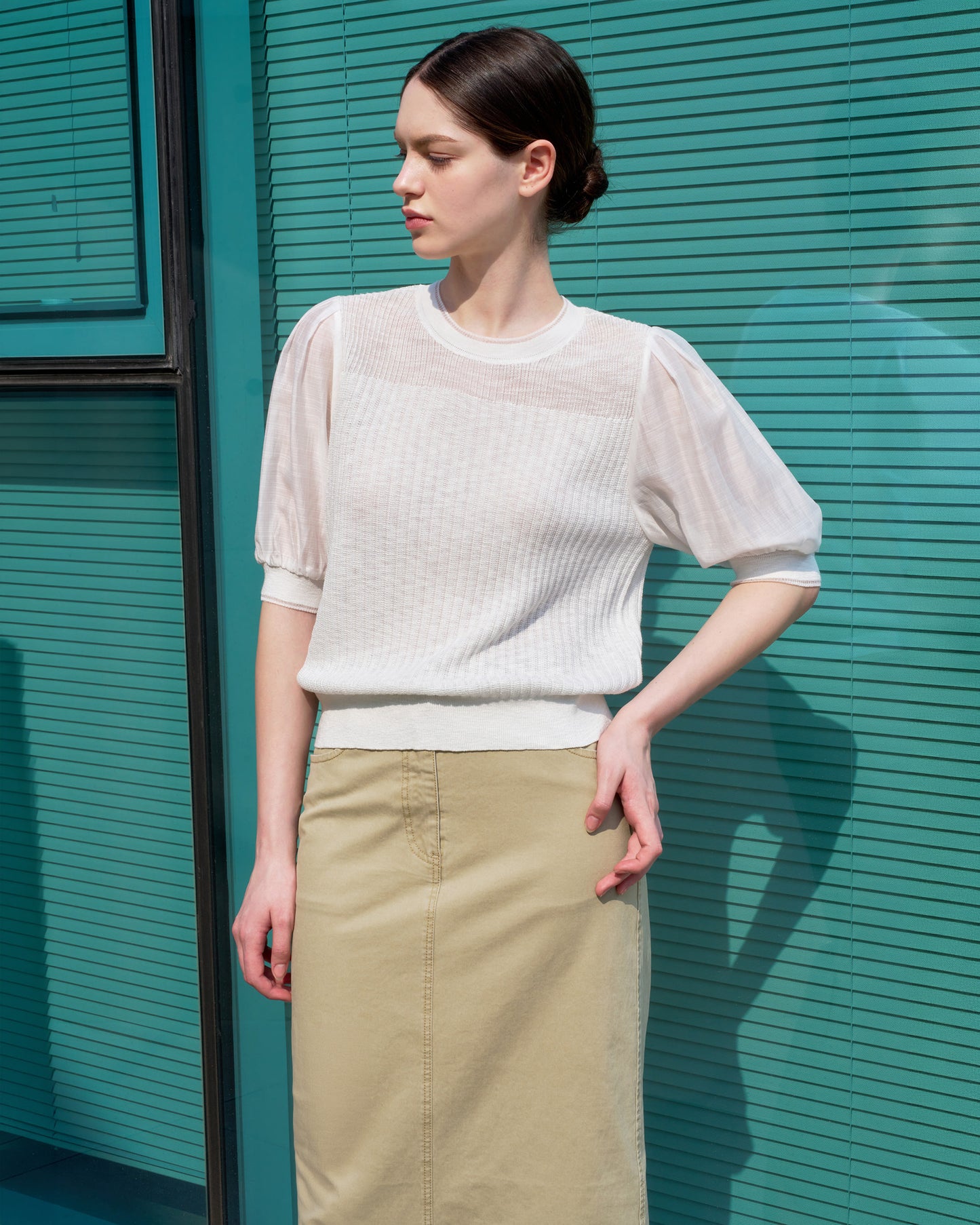 Soft Sleeve Knit Blouse