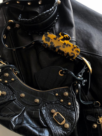 French Leopard Hair Clip