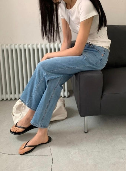 *Hidden Banding Straight Denim
