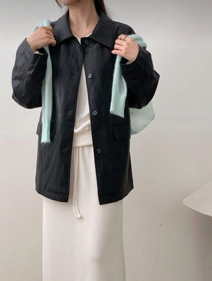 *Minimal Daily Leather Jacket