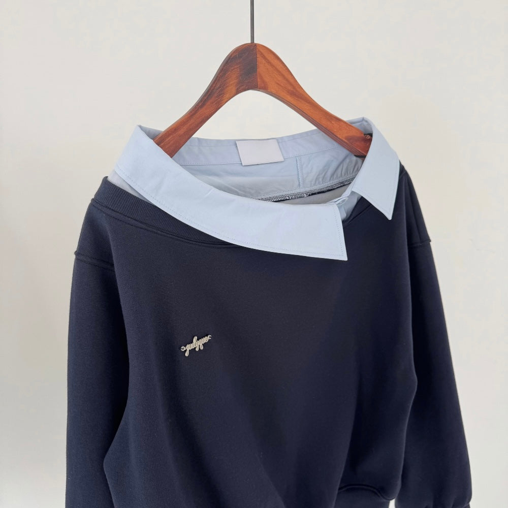 Layered Off-Shoulder Sweatshirt