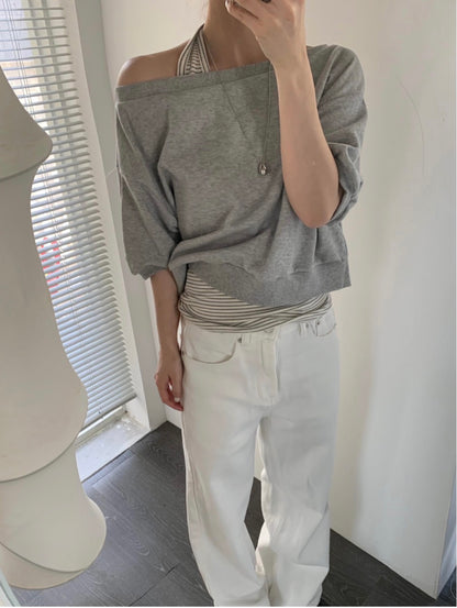 * Halter Layered Sweatshirt Set