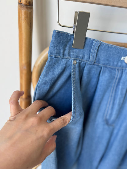 A-Line Tank & Soft Denim Shorts Set - AdoreMeU