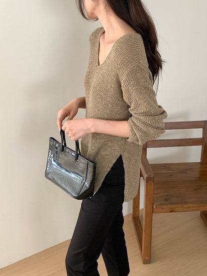 Slit Loose Knit Sweater(~10/18)