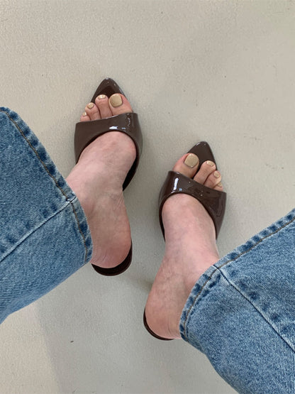 * Open-toe high heels(소가죽)