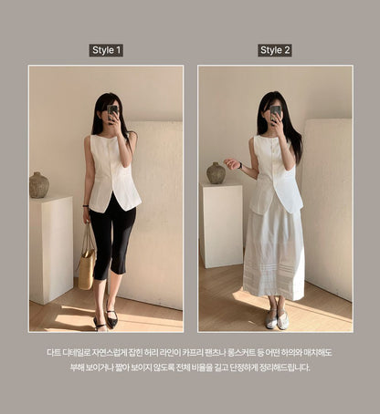 * Linen Blend Summer Vest