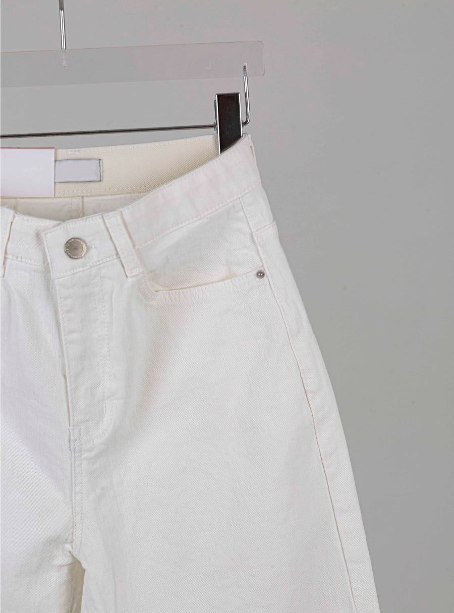 White Straight Denim