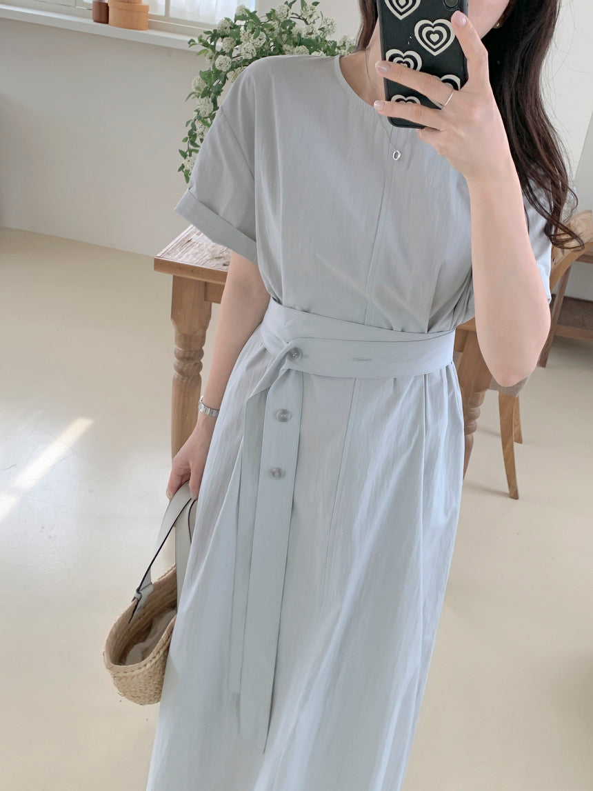 Button Belt Dress