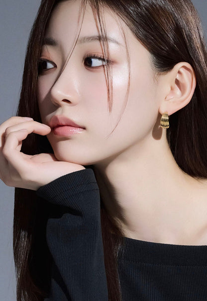 14KGF Bold Line Earring - AdoreMeU