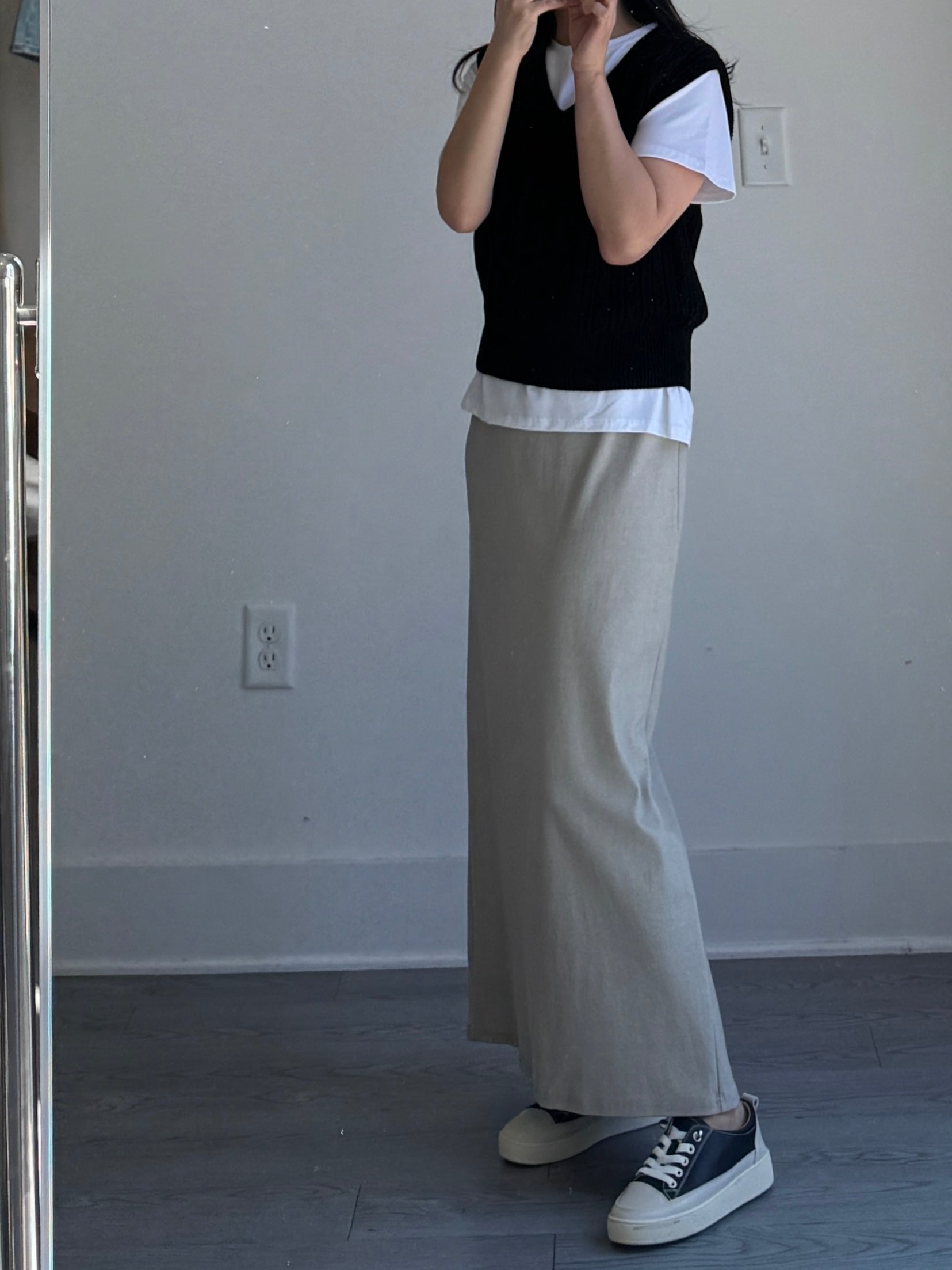 Pigment Banding Long Skirt(~9/30) - AdoreMeU