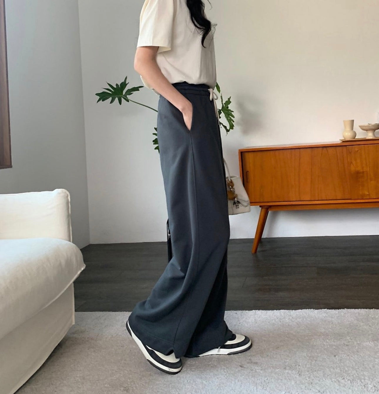 Side Slit Hem Pants(~3/16)