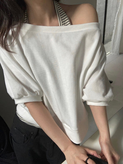 * Halter Layered Sweatshirt Set