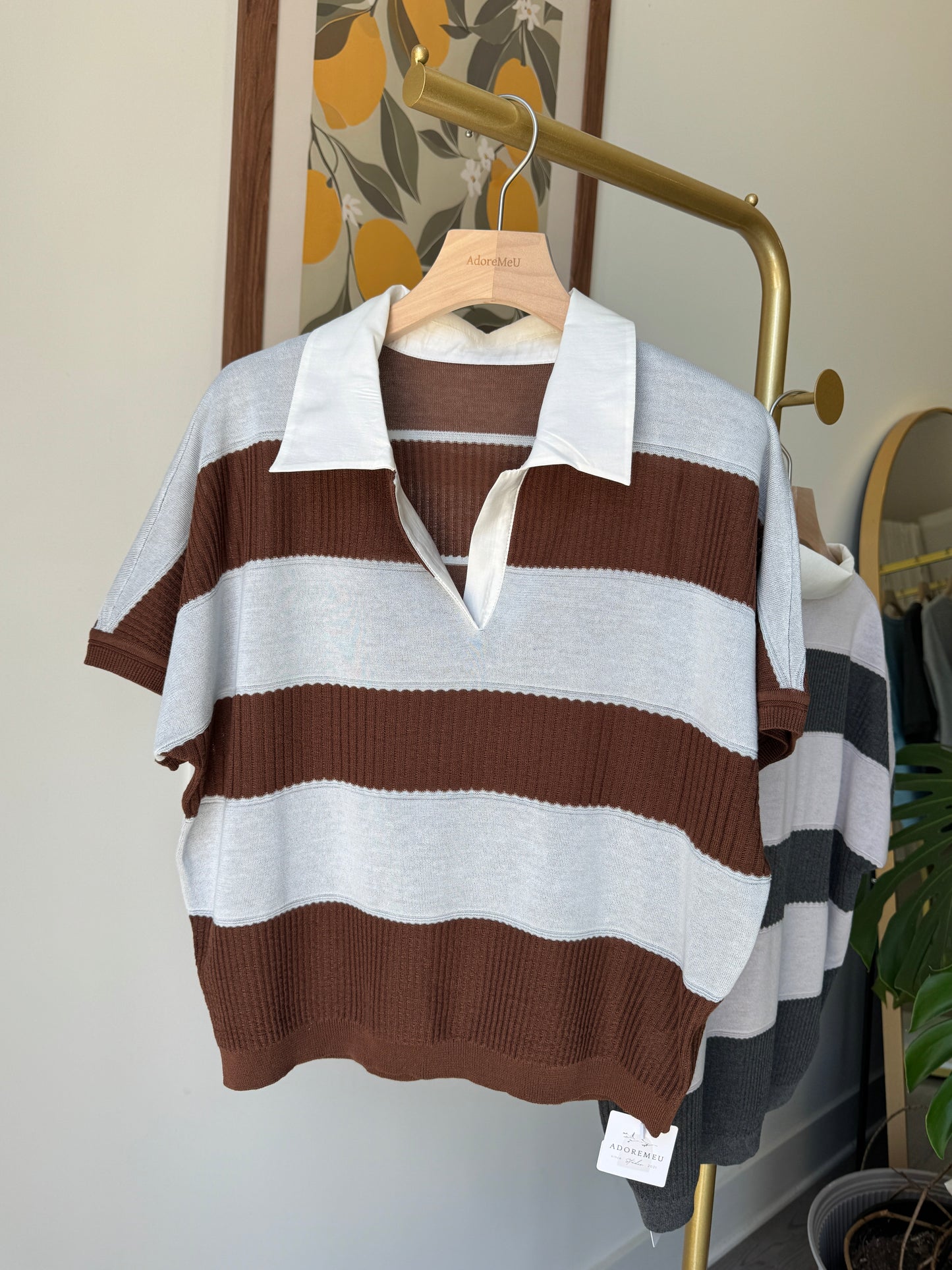 Stripe Collar Summer Knit(~7/9)
