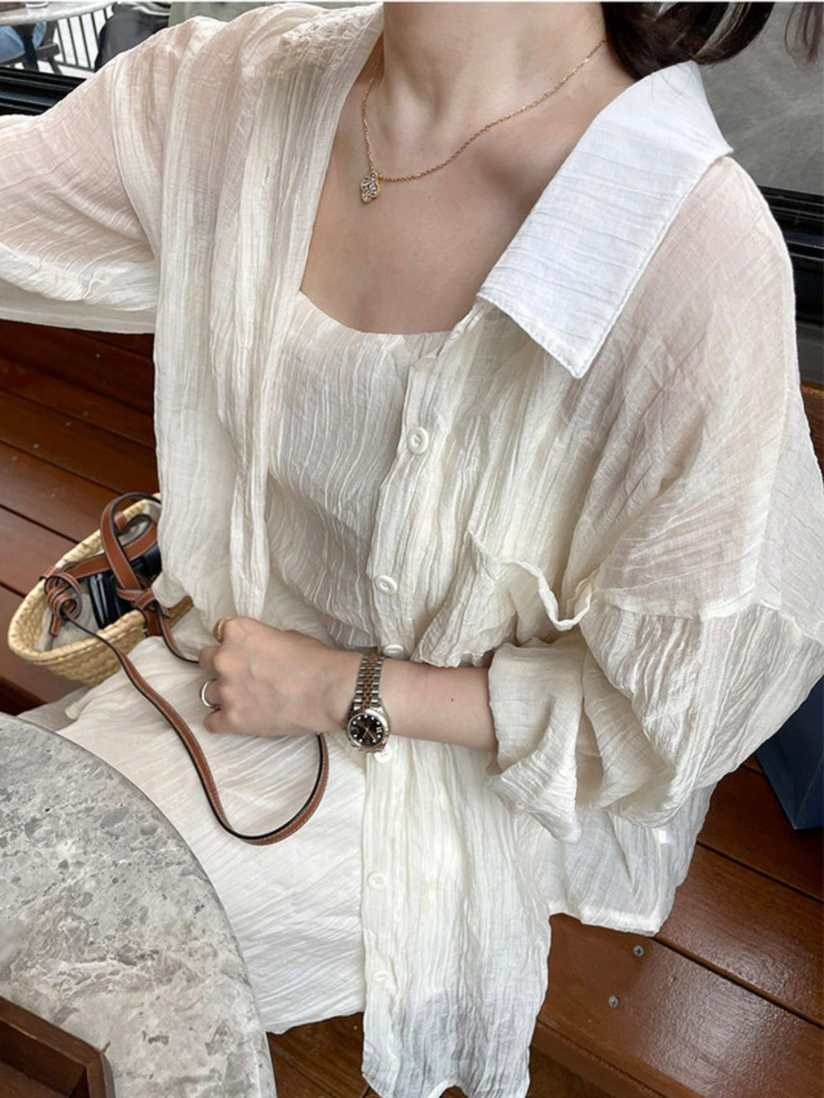 Wrinkle Shirt and Dress Set (~7/2)