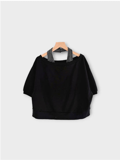 * Halter Layered Sweatshirt Set