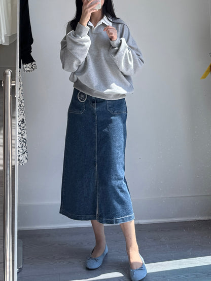 Straight Denim Skirt(~9/30) - AdoreMeU