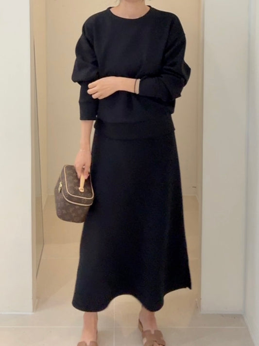 Sweatshirt & Long Skirt Set(~10/1)