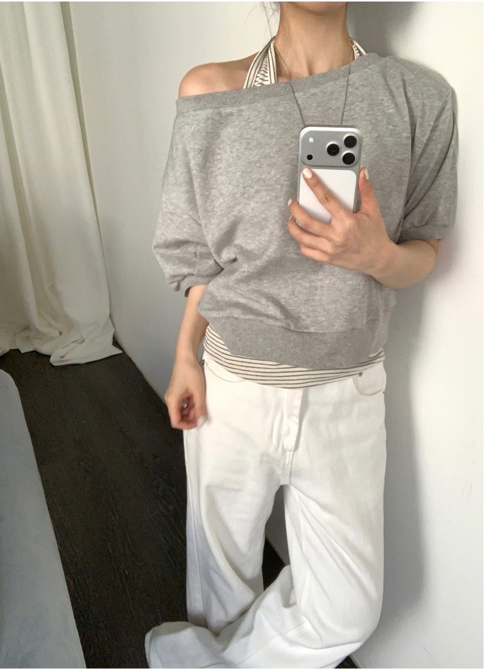 * Halter Layered Sweatshirt Set