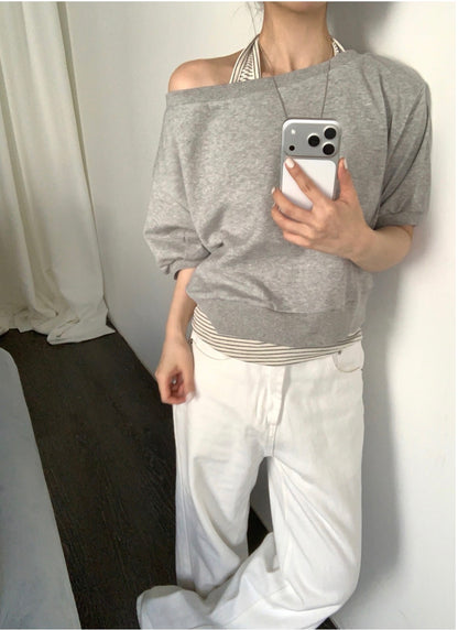 * Halter Layered Sweatshirt Set