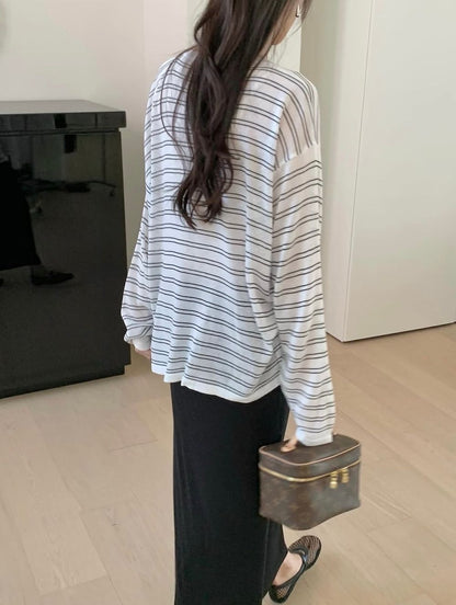 *  Breeze Stripe Summer Knit Top