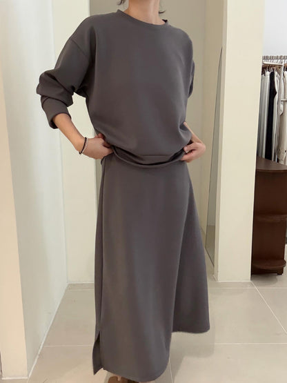 Sweatshirt & Long Skirt Set(~10/1)