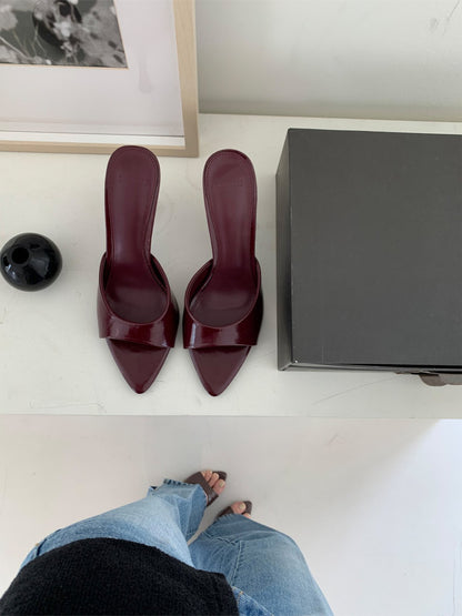 * Open-toe high heels(소가죽)