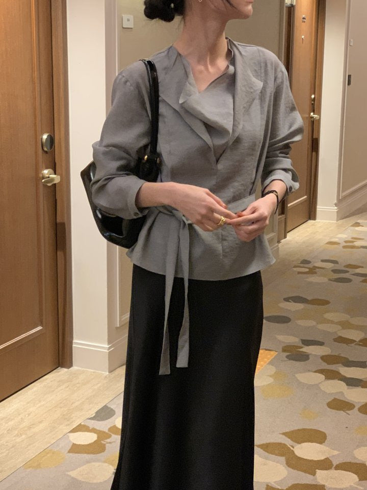 * Draped Belt Blouse
