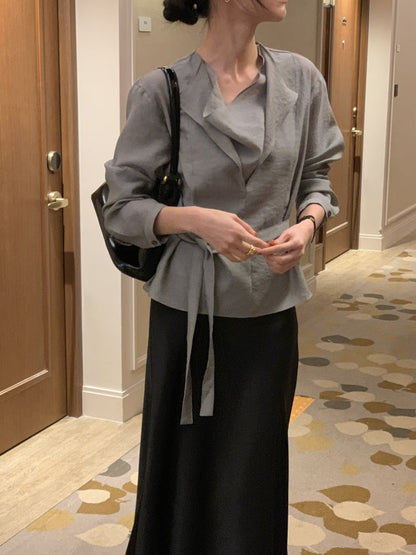 * Draped Belt Blouse