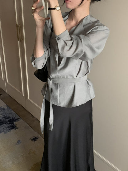 * Draped Belt Blouse