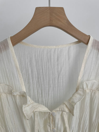 * Frill Cardigan Blouse