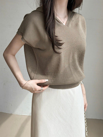 Hood Linen Knit Top (~7/31)