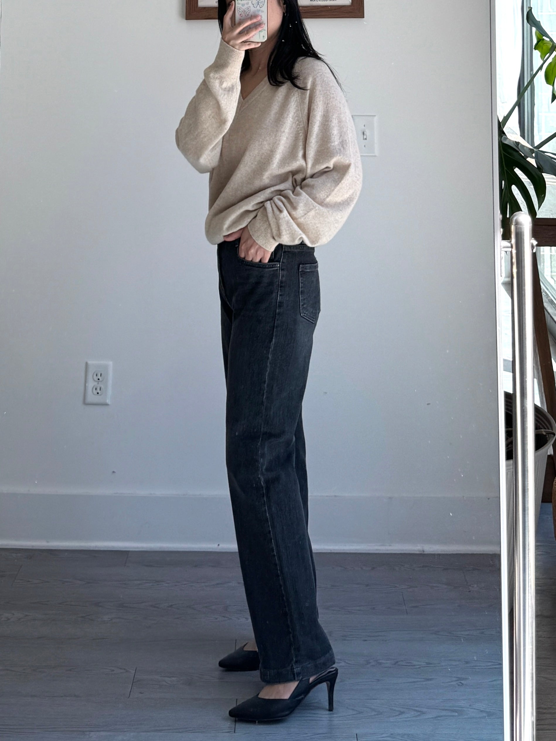 Gray Wide Straight Denim - AdoreMeU