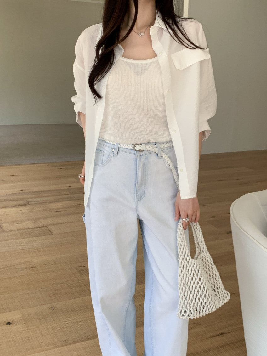 Back Strap Roll Up Shirt(~6/23)