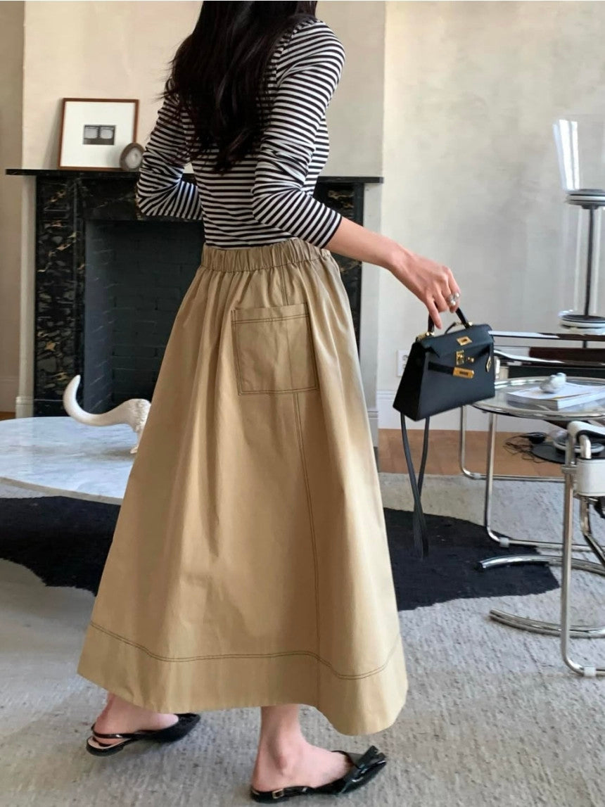 *스트라이프 브이 티셔츠