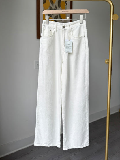 Linen Wide White Pants - AdoreMeU