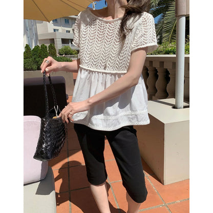 *Layered Crochet Knit Top