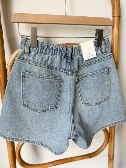 4-Inch Back Elastic Denim Shorts - AdoreMeU